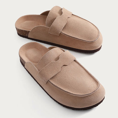 Summer Suede Clogs Slippers Women Clogs Slippers Outdoor Nonslip Beach Sandals UnisexCork Clogs Slippers With Adjustable Buckle