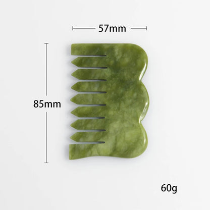 Natural Jade Gua Sha Comb & Board – Spa, Facial, Body Massage & Skin Beauty Tool
