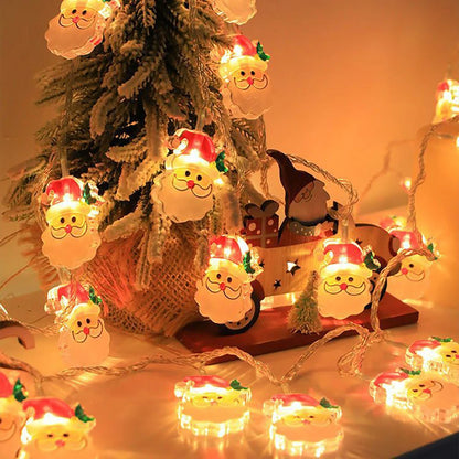 1.5M/3M Christmas LED Lights String,Santa Claus Snowman Hanging Lamp Fairy Light Garland,Christmas Home Decoration 2025