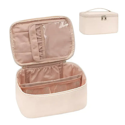 Large Capacity PU Waterproof Toiletry Storage Bag Women's Fashion Travel Portable Cosmetics Bag for Women Men