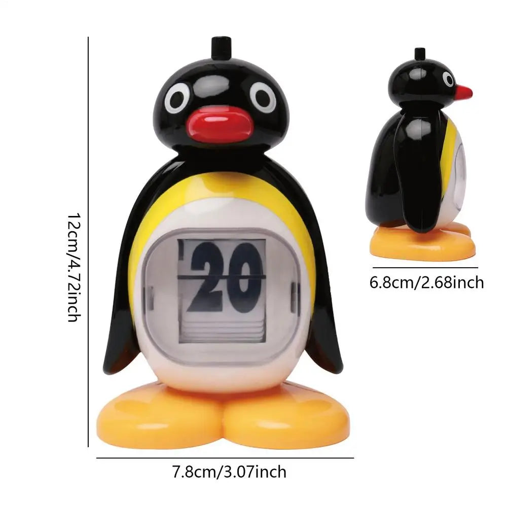 Penguin Perpetual Press Calendar Cute Retro Animal Doll Creative Desktop Ornament for Home Office Decor Christmas Birthday Gifts