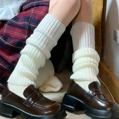 Y2K Lolita Leg Warmers Gothic Long Socks Women's Leggings Gaiters Knee Goth Socks Knitted Cuffs Ankle Warmer JK Girls Foot Cover