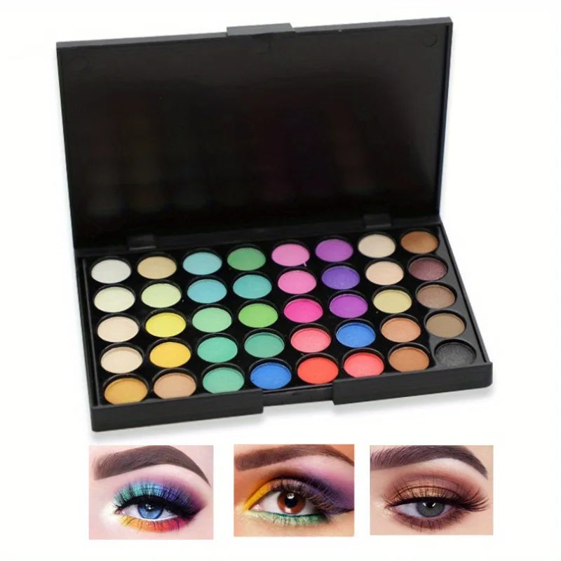 40 Colors Ultimate Eyeshadow Palette Matte & Shimmer Finishes Earth Tones Long-Lasting Smudge Proof Makeup Kit Korea Cosmetics