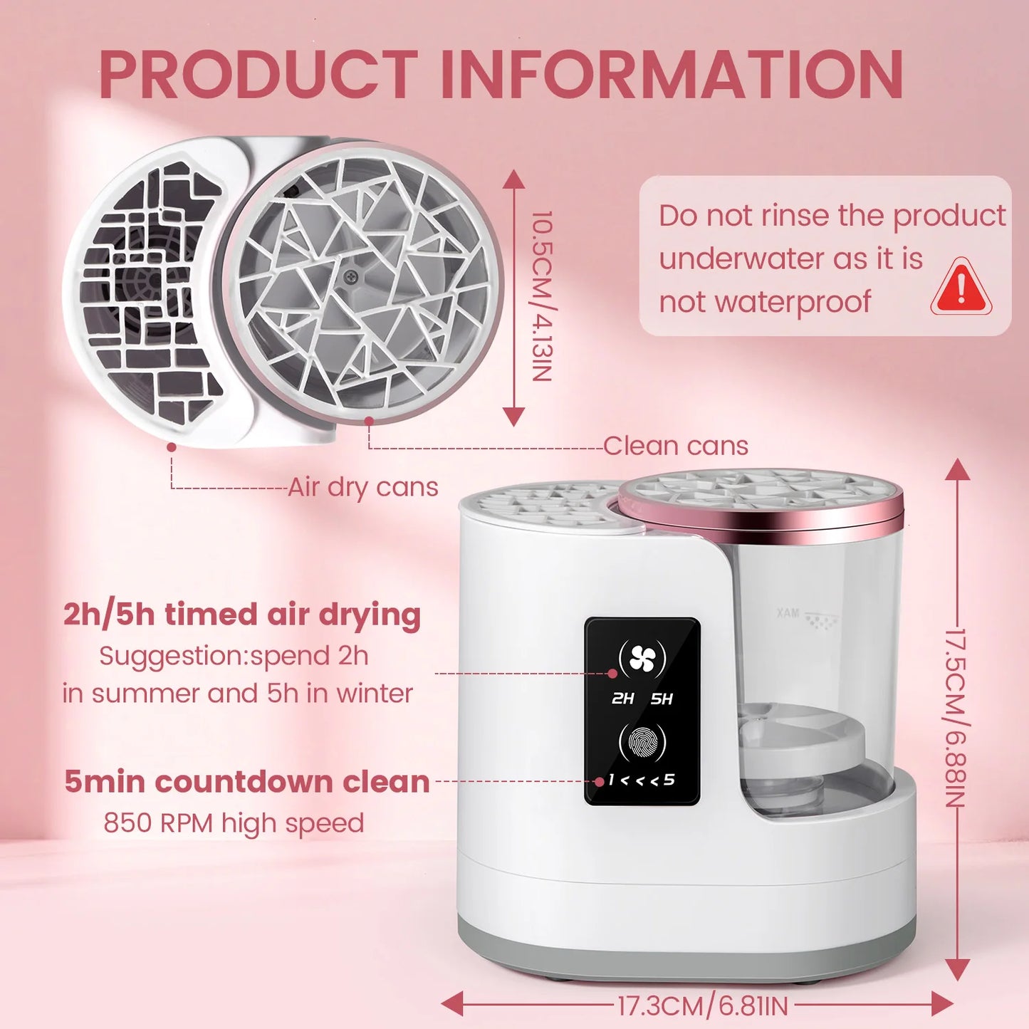 3 IN 1 Electric Makeup Brush Cleaner Machine With Makeup Brush Dryer-Holder-Portable Automatic USB Cosmetic Brushes Cleaner Tool