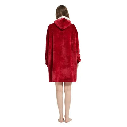 Winter Oversized Hoodie Blanket | Fleece TV Wearable Blanket with Sleeves
