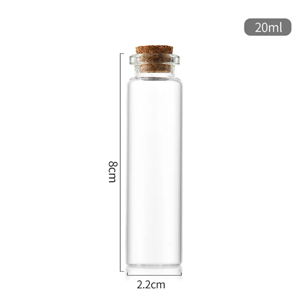 5Pcs Mini Clear Glass Bottles with Cork Stopper Wishing Drifting Bottles for Wedding Favors Party Decor DIY Craft Jars Vials