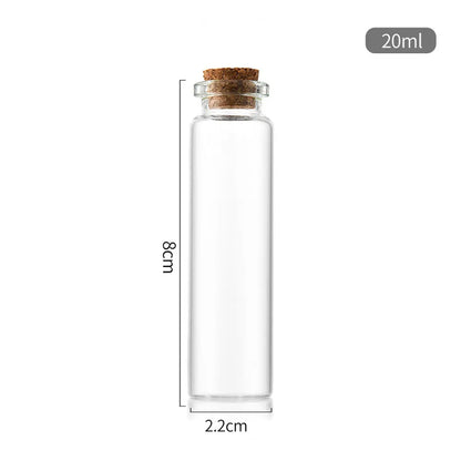 5Pcs Mini Clear Glass Bottles with Cork Stopper Wishing Drifting Bottles for Wedding Favors Party Decor DIY Craft Jars Vials