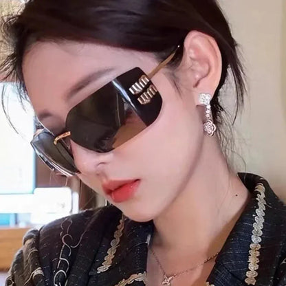 2025 Frameless Metal Sunglasses Women Luxury Travel Hiking UV400 Retro Sunshade