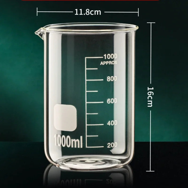 Glass Measuring Cup High Borosilicate Clear Scale Cup Heat-resisting Laboratory Beaker Kitchen Baking 50/100/150/250/500/1000ml