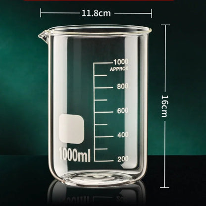 Glass Measuring Cup High Borosilicate Clear Scale Cup Heat-resisting Laboratory Beaker Kitchen Baking 50/100/150/250/500/1000ml