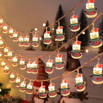 1.5M/3M Christmas LED Lights String,Santa Claus Snowman Hanging Lamp Fairy Light Garland,Christmas Home Decoration 2025