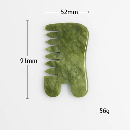 Natural Jade Gua Sha Comb & Board – Spa, Facial, Body Massage & Skin Beauty Tool