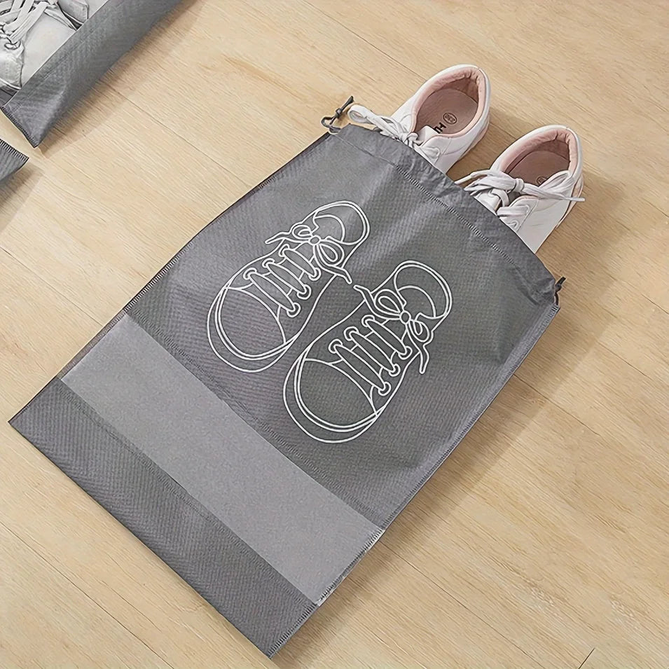 2/5/10 Shoes Storage Bag Closet Organizer Non Woven Travel Portable Bag Waterproof Pocket Clothing Classified Draw Hanging Bag