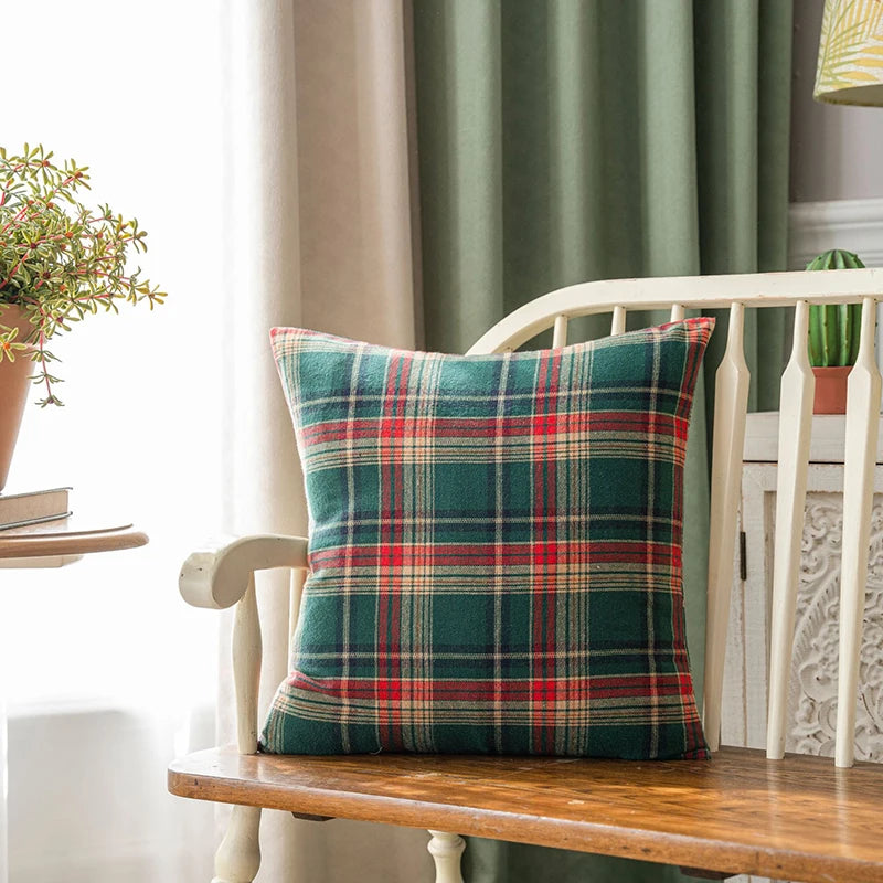 Buffalo Plaid Pillow Covers Cotton Throw Pillows Christmas Buffalo Check Pillow Case for Couch Sofa Cushion Bed Home Decorations