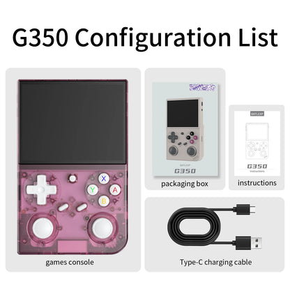 BATLEXP G350 Retro Handheld Game Console Linux 64-bit System 3.5" IPS Screen RK3326 Portable Pocket Video Player 64GB 4000 Games