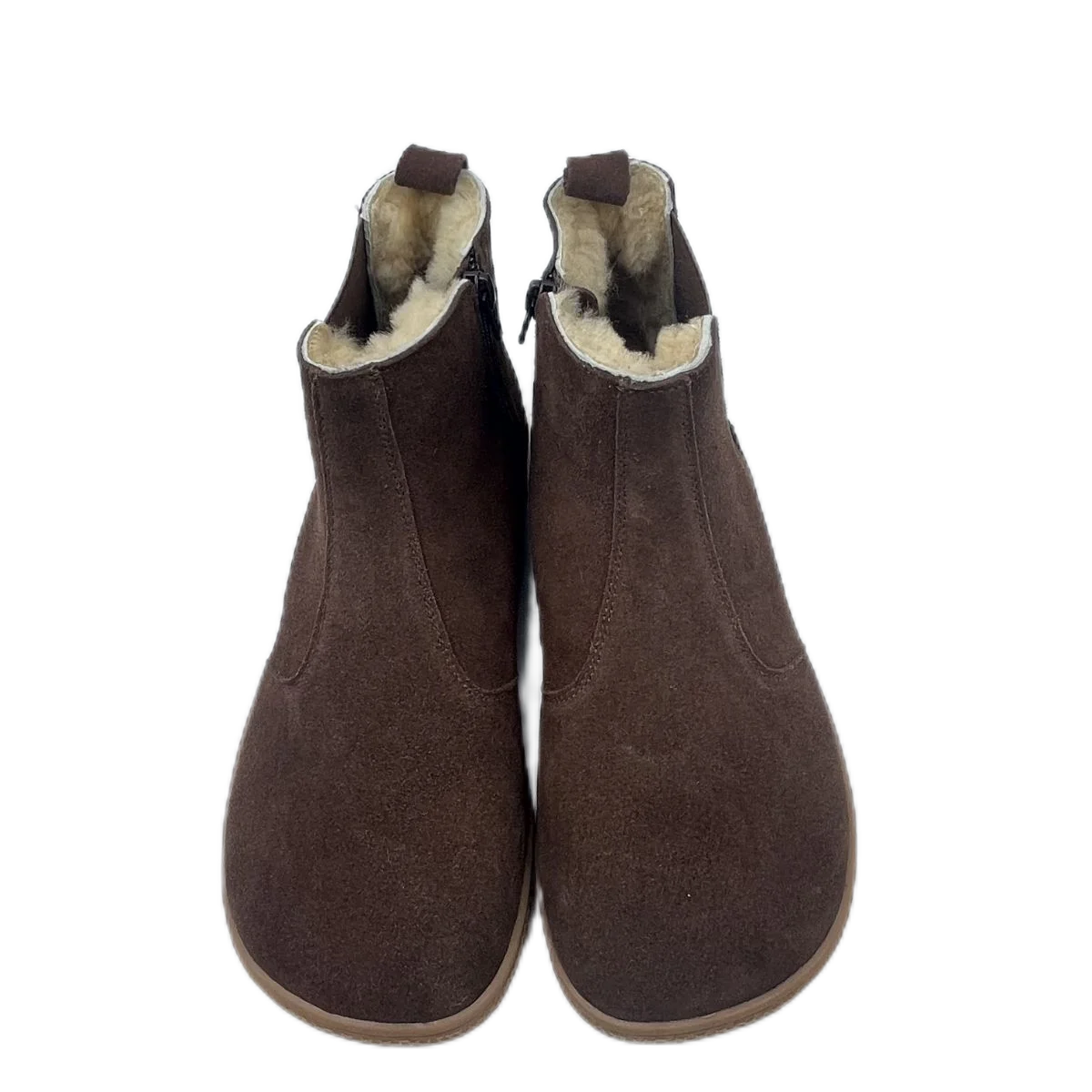 Tipsietoes Top Brand Barefoot Chelsea Genuine Leather Winter Boots With Warm Real Natural Fur Linning And Insole For Women