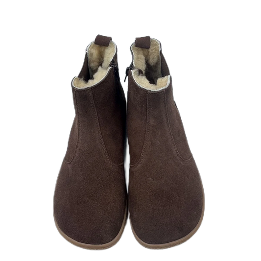 Tipsietoes Top Brand Chelsea Barefoot Genuine Leather Winter Boots With Warm Real Natural Fur Linning And Insole For Women