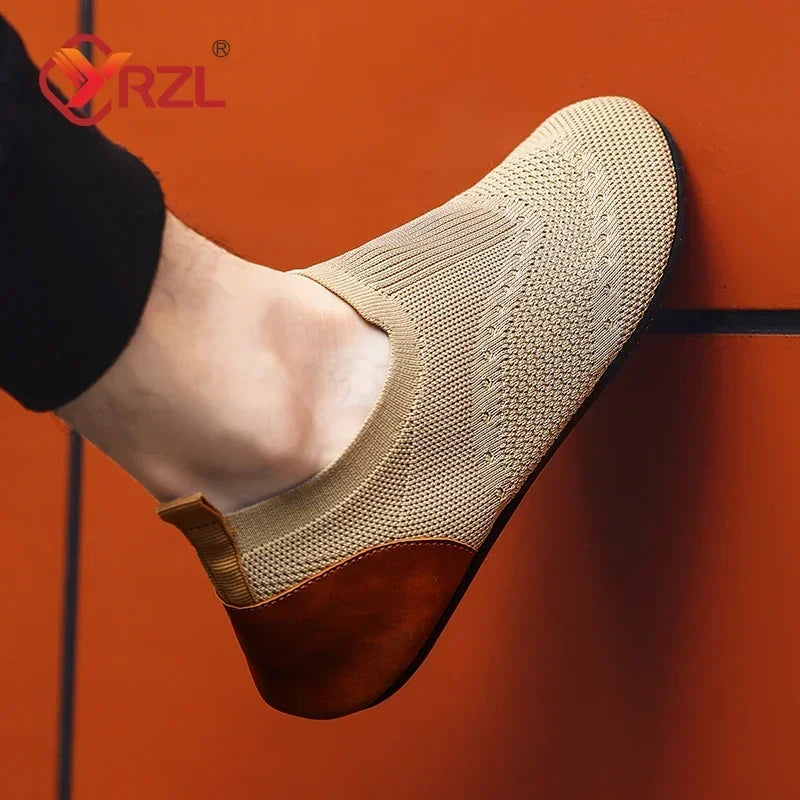 YRZL Loafers Men Soft Driving Moccasins High Quality Flats Male Walking Shoes Breathable Mesh Casual Loafers Slip on Mens Shoes