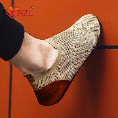 YRZL Loafers Men Soft Driving Moccasins High Quality Flats Male Walking Shoes Breathable Mesh Casual Loafers Slip on Mens Shoes