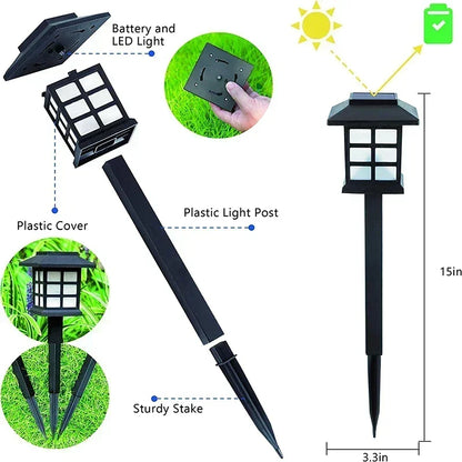 New Upgrade Solar Pathway Lights Outdoor Waterproof Walkway LED Garden Decor Street Lamp for Landscape Yard Patio 2/4/6/8/12Pcs