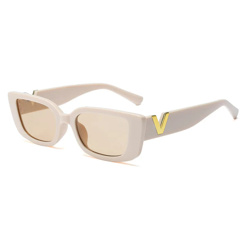Small V-Shaped Sunglasses Women Square Designer UV400 Fashion Outdoor Eyewear