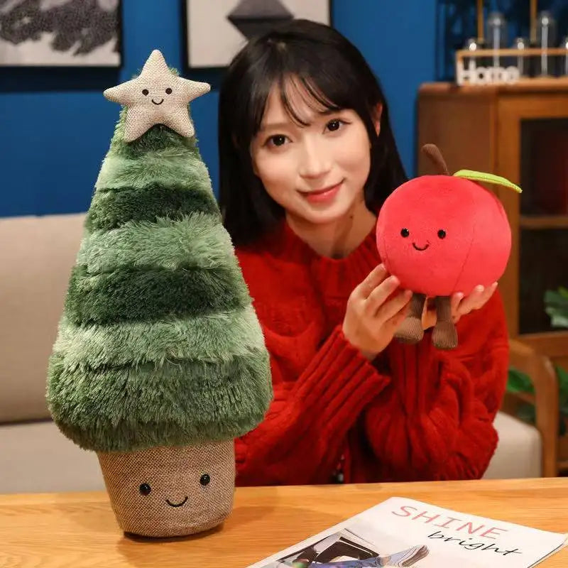 The latest Christmas tree safety fruit figurine Kawaii stuffed plush toy figurine cartoon anime cute gift fun doll Christmas