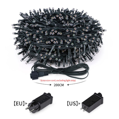 Christmas Decor Lights for Home Village 2024 24V LED String 20m 30m Fairy Garland for Chrismas Tree Country Yard Garden Wedding