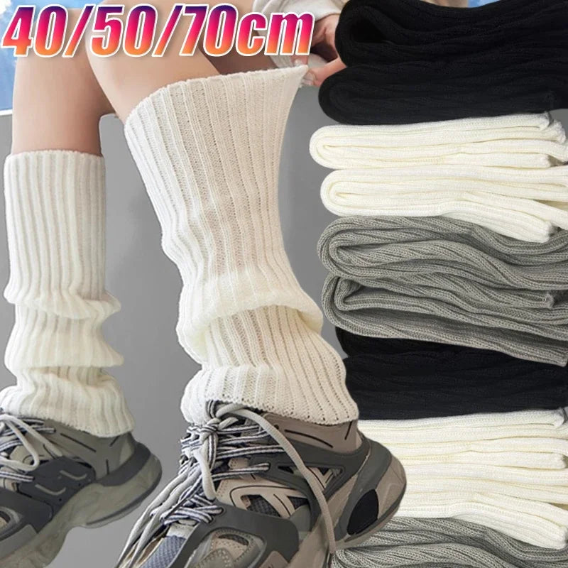 Y2K Lolita Leg Warmers Gothic Long Socks Women's Leggings Gaiters Knee Goth Socks Knitted Cuffs Ankle Warmer JK Girls Foot Cover