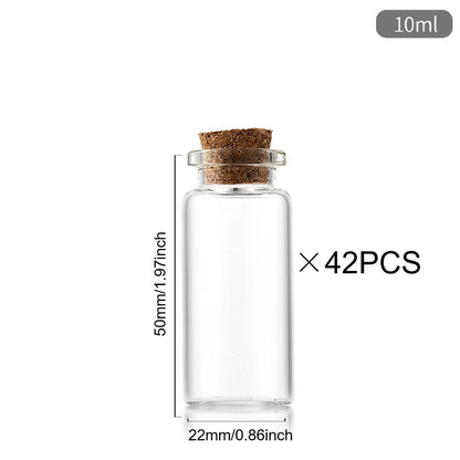 10/20/30ml Glass Bottles Cork Stoppers DIY Decoration Mini Glass Vials Cork Message Glass Bottle Vial Cork,Small Glass Bottles