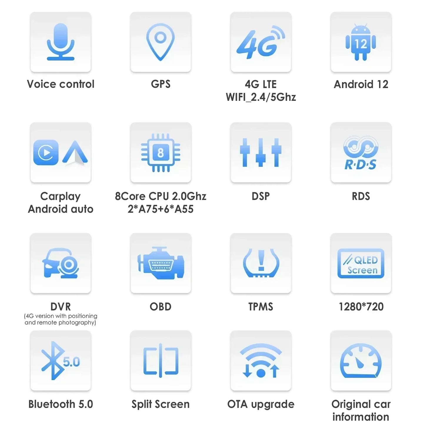 Hizpo 2Din 9inch Android13 Car Radio for Hyundai i10 2007- 2013 BT 4G Auto CarPlay Navi GPS RDS DSP UI7862 Intelligent System