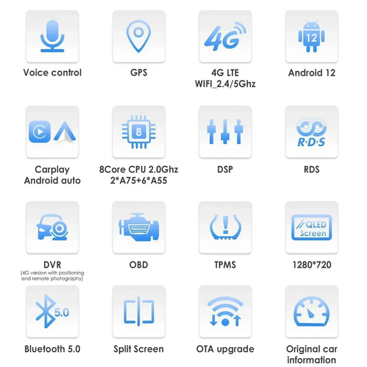 Hizpo 2Din 9inch Android13 Car Radio for Hyundai i10 2007- 2013 BT 4G Auto CarPlay Navi GPS RDS DSP UI7862 Intelligent System