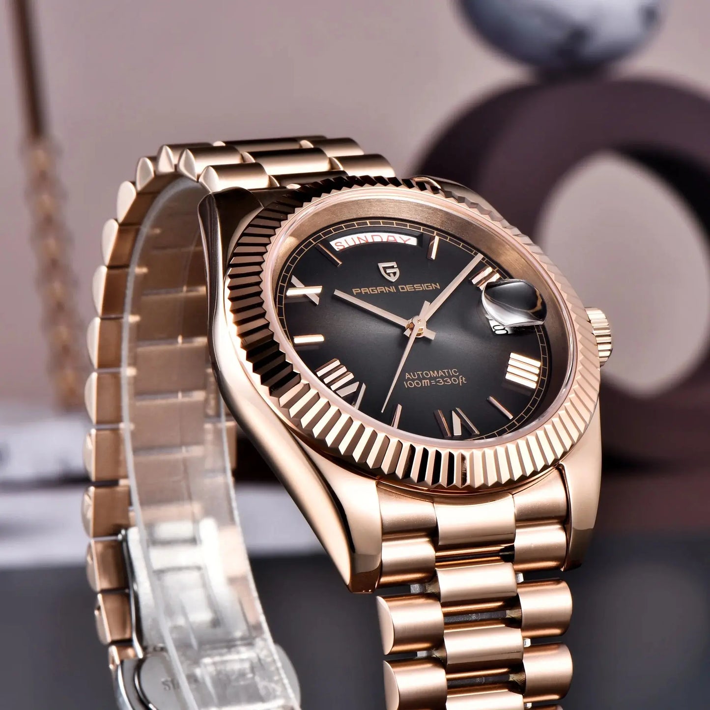 PAGANI DESIGN 2025 Rose Gold DD40 Men's Automatic NH36A Mechanical Watch