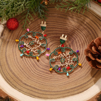 Christmas Jewelry Rhinestones Elk Earrings Christmas tree Drop Earrings for Woman Xmas Accessories Ear Studs Gifts