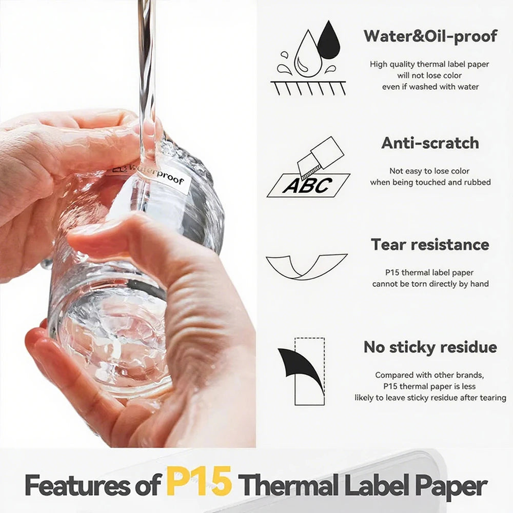 Marklife P15 Portable Thermal Printer Mini Label Printer Inkless Bluetooth Adhesive Printing Machine Sticker Labeling Machine