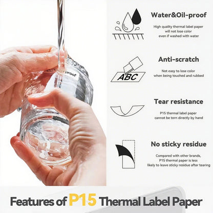 Marklife P15 Portable Thermal Printer Mini Label Printer Inkless Bluetooth Adhesive Printing Machine Sticker Labeling Machine