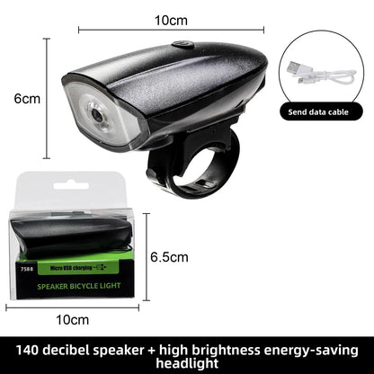 Bicycle Light Charging Night Riding Flashlight with Electric Horn Bicycle Accessories Cycling Equipment Headlights