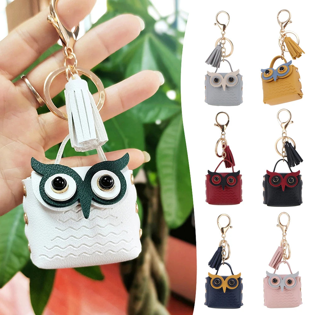 Mini Owl Coin Purse Keychain Bag – Small Pouch Backpack Decoration for Women Girls