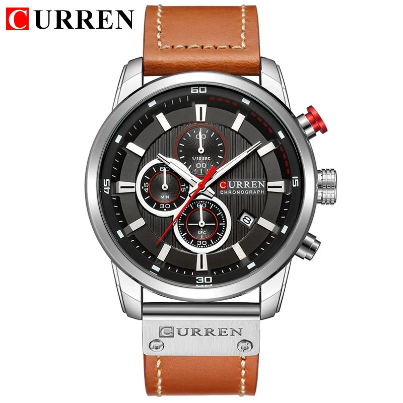 CURREN Luxury Men’s Quartz Watch Chronograph Sport Date Fashion Wristwatch 2025