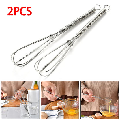 1/2pcs 3-wire Mini Stainless Steel Balloon Balloon Beater,Cuisine Manual Whisk Kitchen Manual Frother Pastry Whip