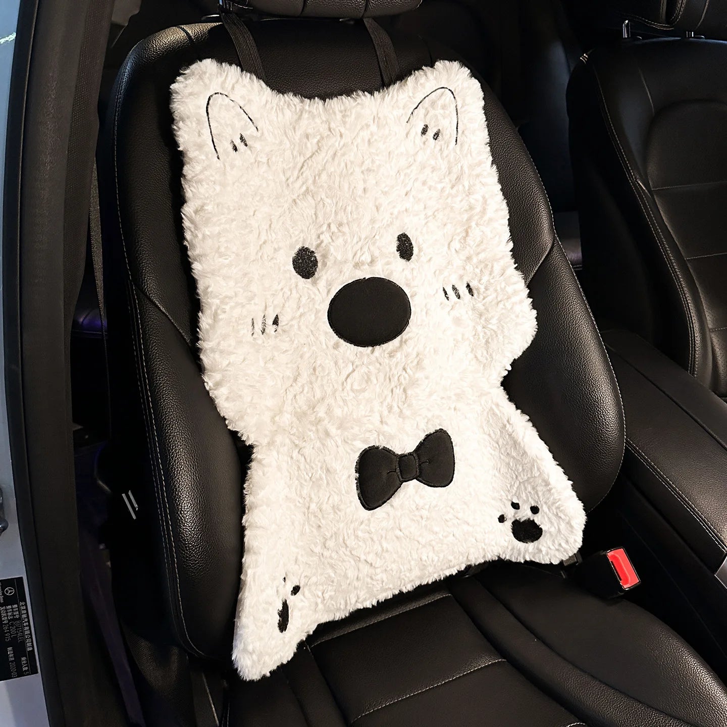 New Winter Plush Car Seat Cover for Dogs Westie Dog Pattern Thickened Warm Pet Car Mat, Universal Fit for Most Vehicles