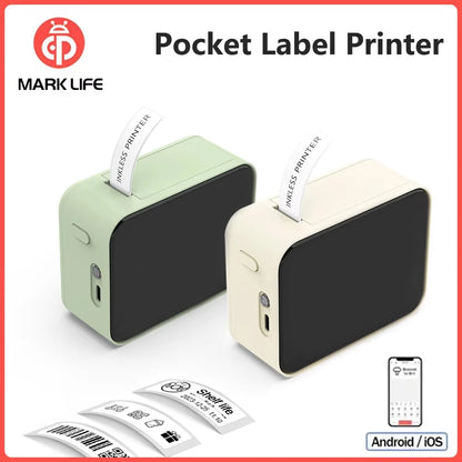 Marklife P15 Portable Thermal Printer Mini Label Printer Inkless Bluetooth Adhesive Printing Machine Sticker Labeling Machine