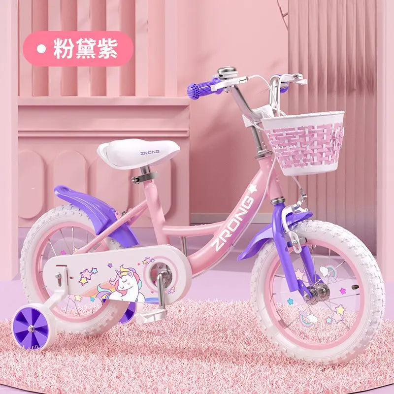 Bicicleta infantil dobrável para meninas de 3 a 6 anos, 7 a 10 anos, pedal para bebés, bicicleta de estrada para meninas, material de aço de alto carbono