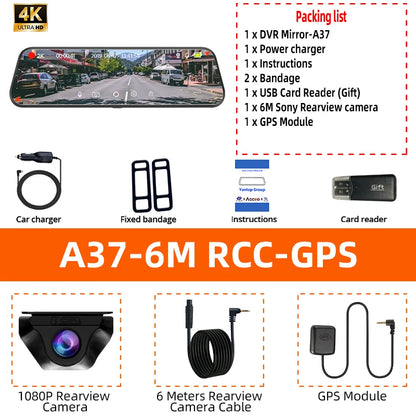 Yangood VisionX Pro – 2.5K Smart Dashcam Mirror with GPS, Wi-Fi & Night Vision