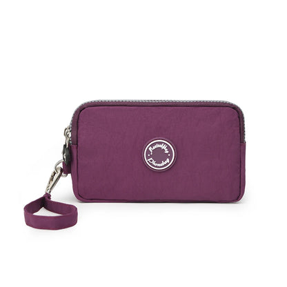 Fashion Solid Color Triple Zipper Wallet – Large Capacity Ladies Coin & Phone Purse