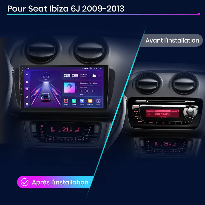 Junsun Wireless CarPlay Android Auto Radio For Seat Ibiza 6j 2009-2013 Car Intelligent Systems RDS BT DSP 2 din autoradio