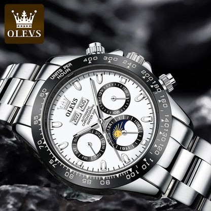 OLEVS 6654 Luxury Men’s Automatic Mechanical Watch Chronograph Waterproof
