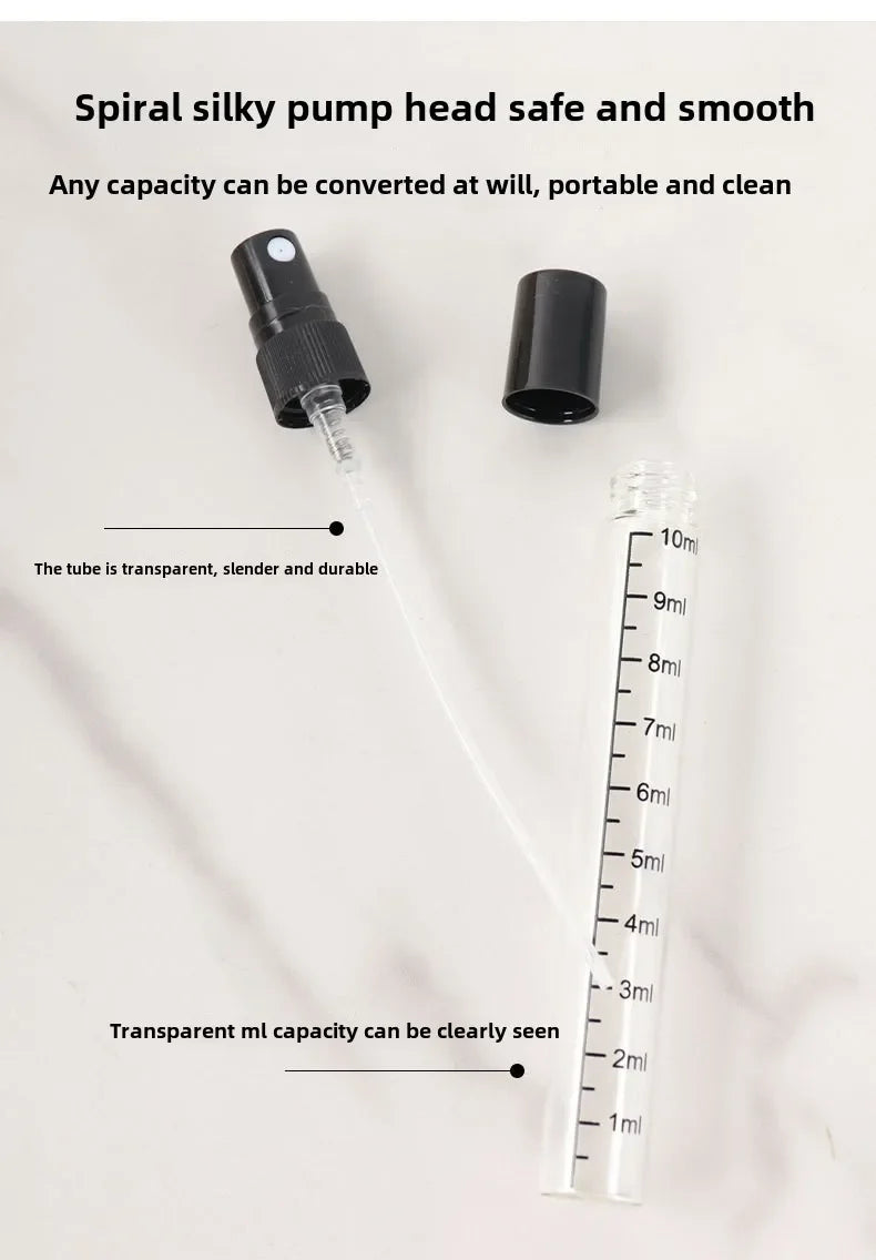 100pcs 5ML/10ML mini glass spray bottle with scale, travel bottle perfume dispenser bottle for scent liquid sample DIY spraying