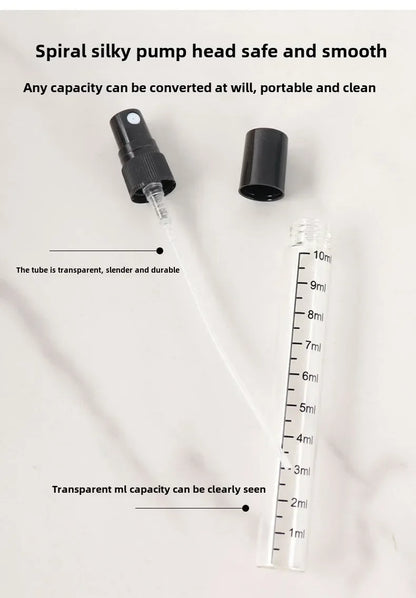 100pcs 5ML/10ML mini glass spray bottle with scale, travel bottle perfume dispenser bottle for scent liquid sample DIY spraying