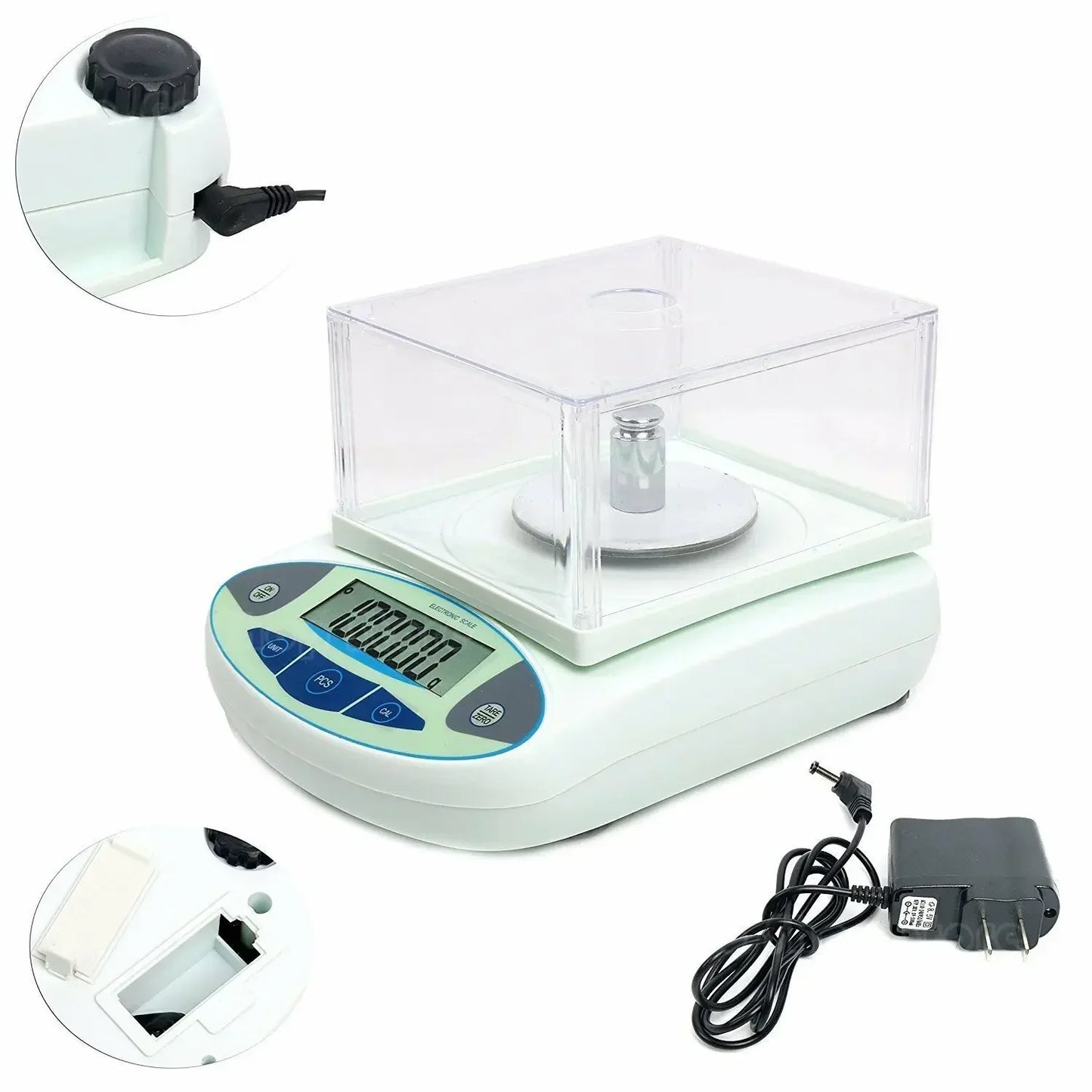 500gx0.001g Electronic Balance Scale with Windshield High Precision Laboratory Solid Analytical Digital Precision Balance Scale