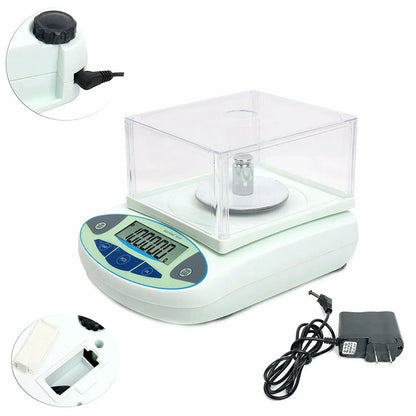 500gx0.001g Electronic Balance Scale with Windshield High Precision Laboratory Solid Analytical Digital Precision Balance Scale